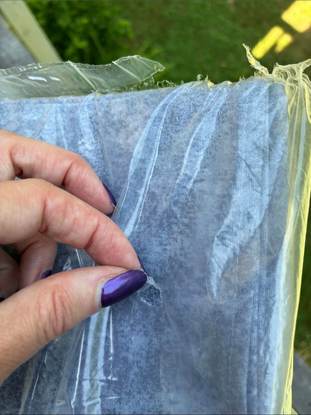 Longaberger Blue Chambray Fabric Tablecloth Tagged 60 x 86
